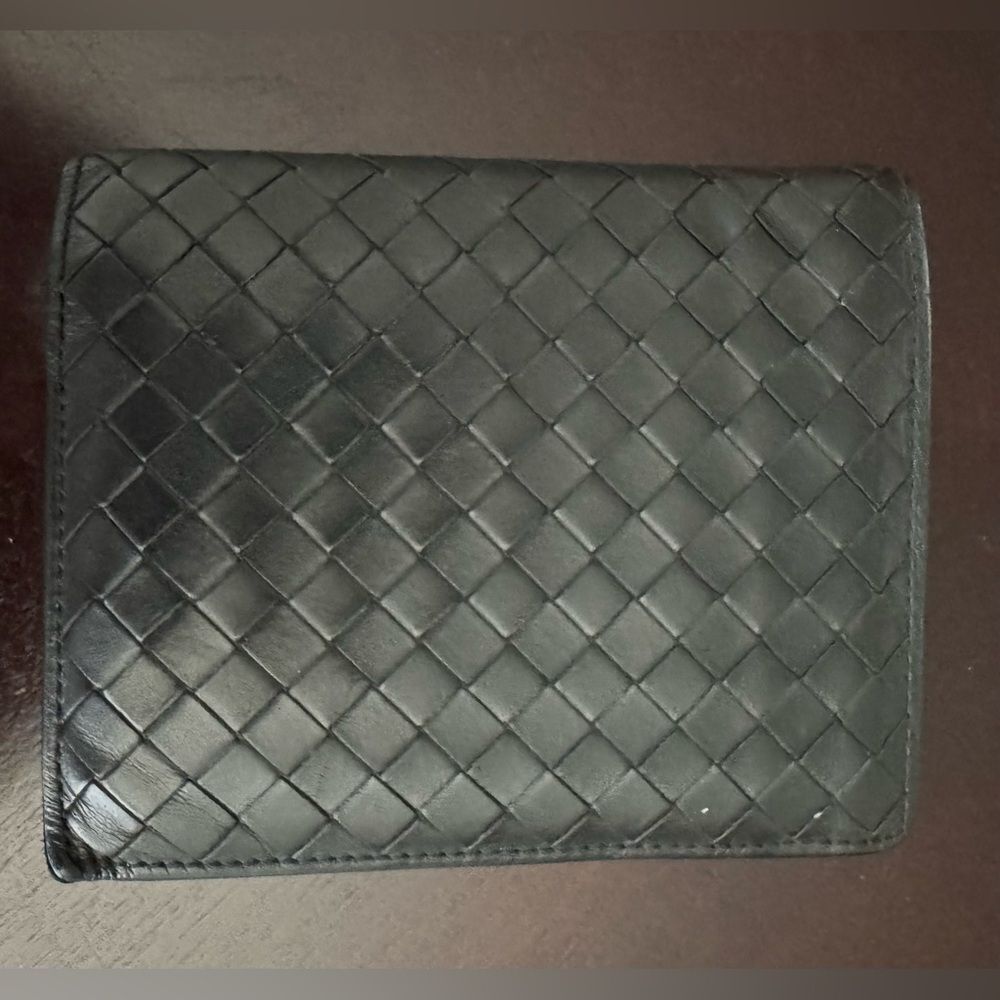 Bottega Veneta Black Intrecciato Leather Bifold Wallet